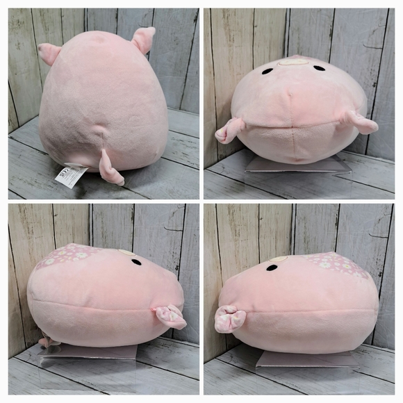 KellyToy Squishmallows Pink Peter Pig Small 9"tall Daisy Floral Pattern Plush - Picture 5 of 8